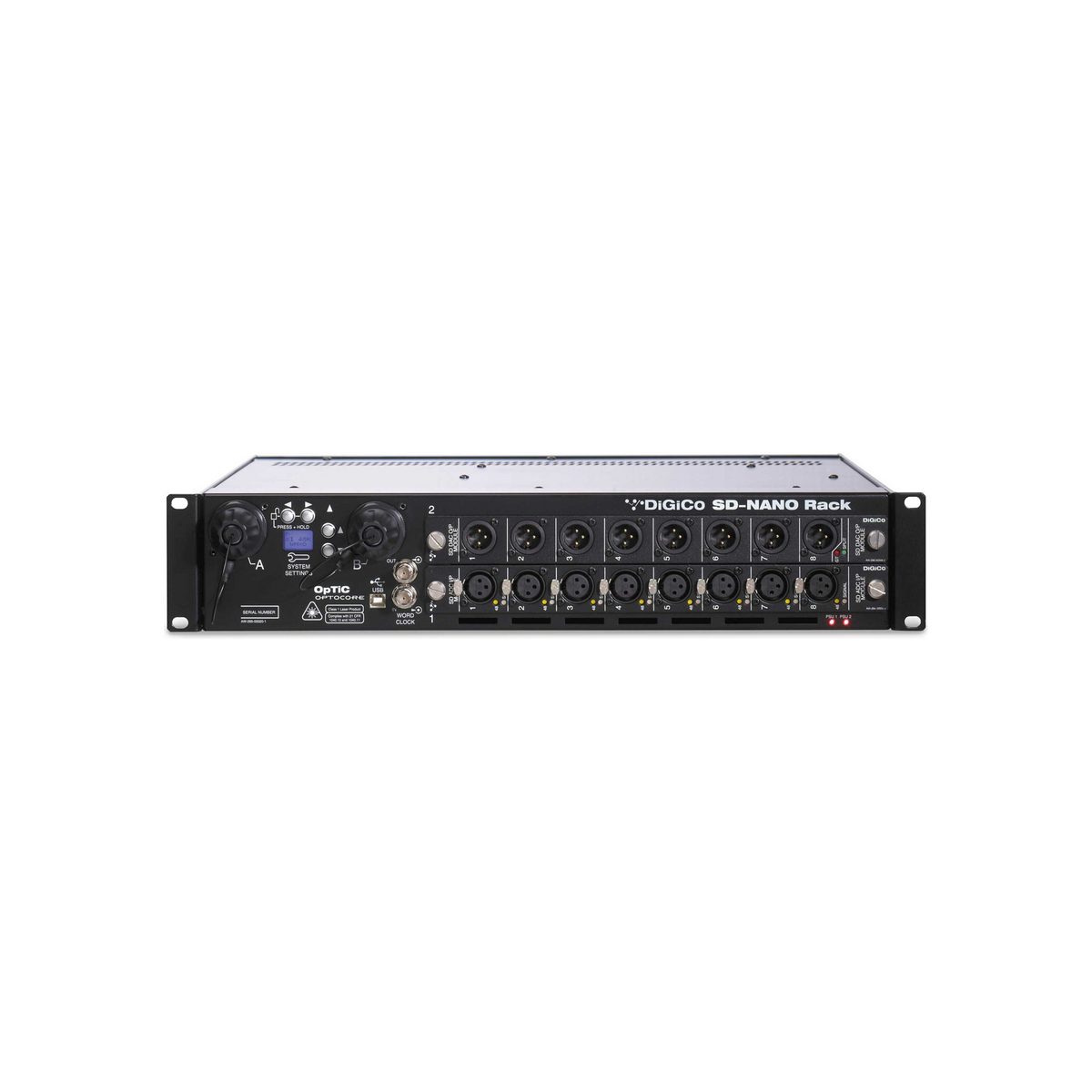 DiGiCo SD-Nano Rack ultra-compact 2U stage I/O rack, main view