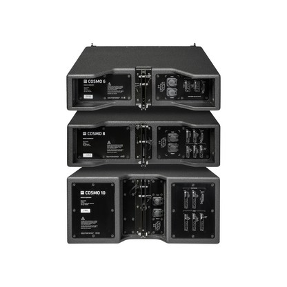 HK Audio COSMO C 6 passive line array mid/high unit, rear view of COSMO C 10, C 8 and C 6 together