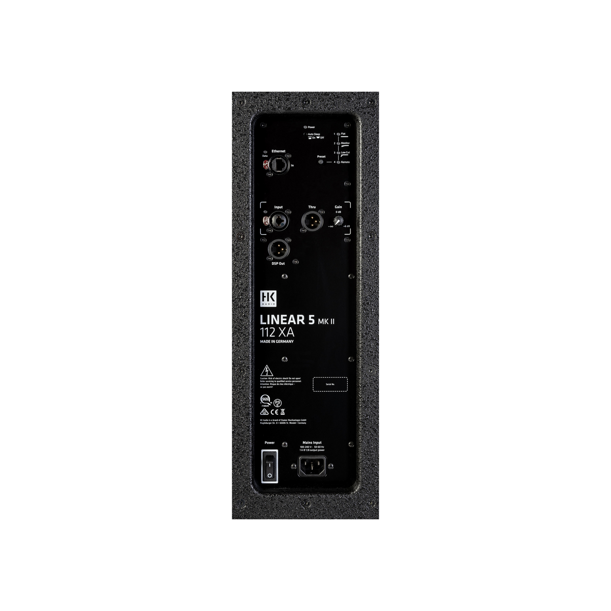 HK Audio LINEAR 5 MK2 112 XA active 12 inch multifunction speaker, rear connection panel