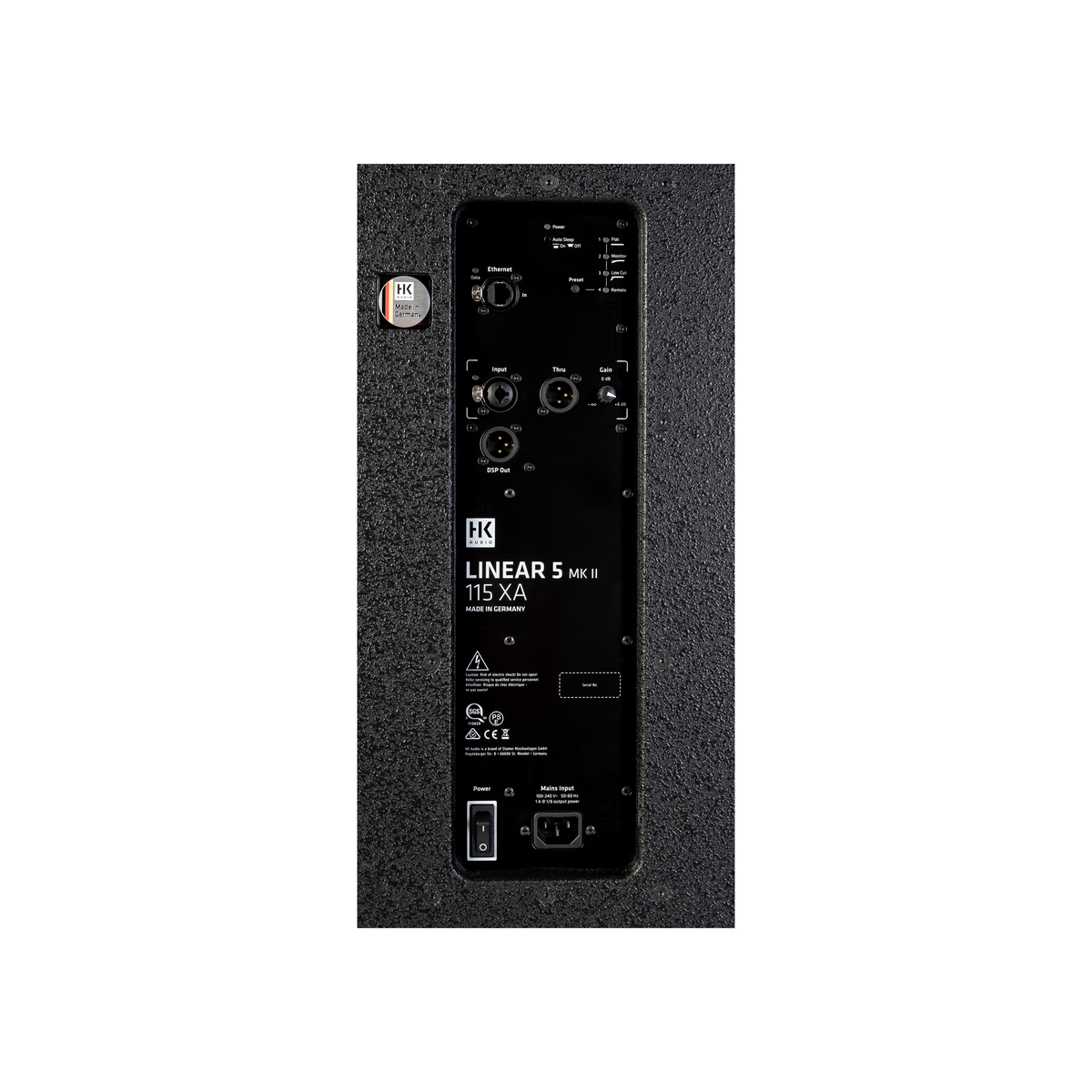 HK Audio LINEAR 5 MK2 115 XA active 15 inch multifunction speaker, rear connection panel